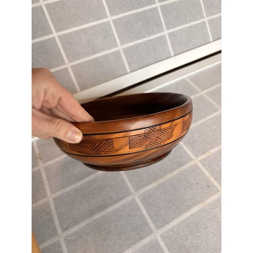 Vintage 90s‎ Hand-Carved Hardwood 8.5